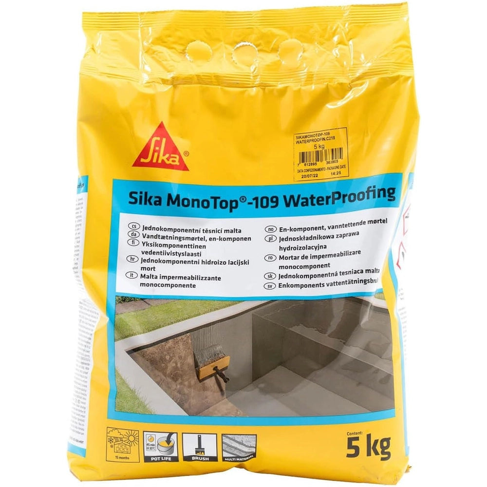 Sika monotop 109 malta cementizia 5 kg impermeabilizzante per edilizia