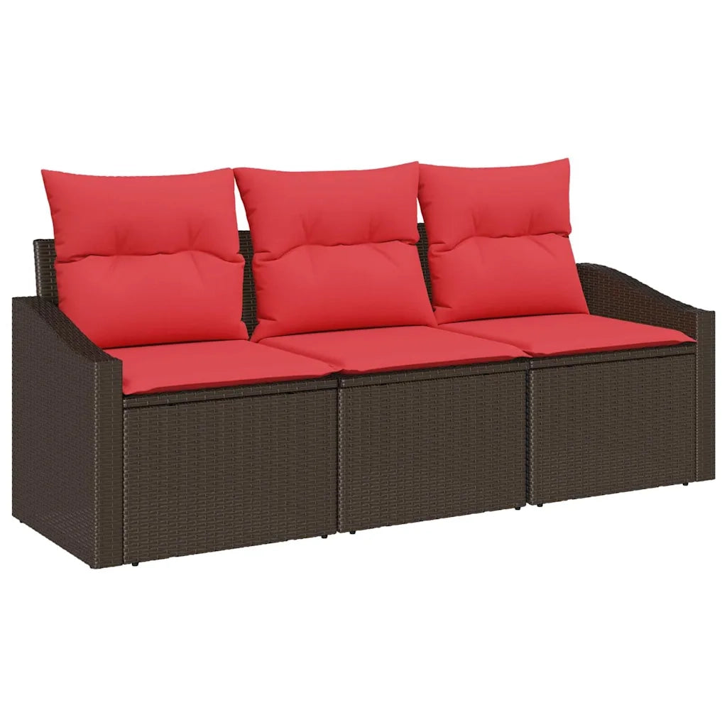 Set di divani 3 pz Marrone polyrattan 3346584