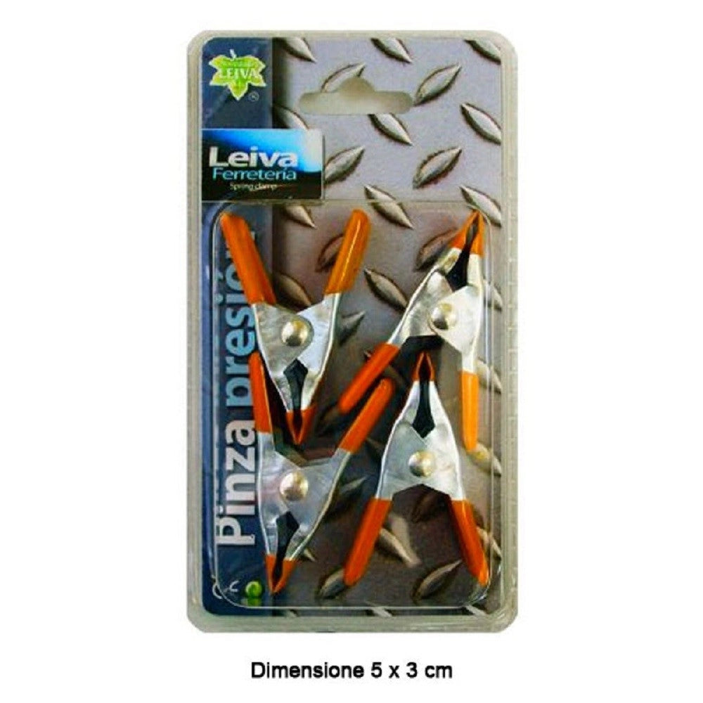 Trade Shop - Set 4 Pezzi Pinze A Pressione 5 X 3 Cm Stringenti Tuttofare Fai Da Te -