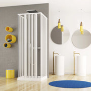 Box doccia tre lati soffietto ingresso centrale bilaterale pvc bianco h185cm Platra Naody Bianco,70x90x70 cm