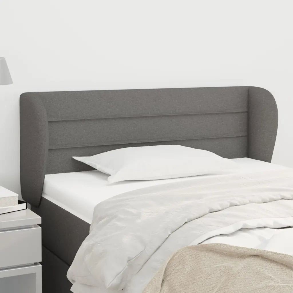 Testiera ad Orecchio-Testata con Orecchie Grigio Scuro 83x23x78/88 cm in Tessuto 823123