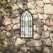 Specchio da Giardino Nero 70x30 cm in Ferro per Uso Esterno 318356