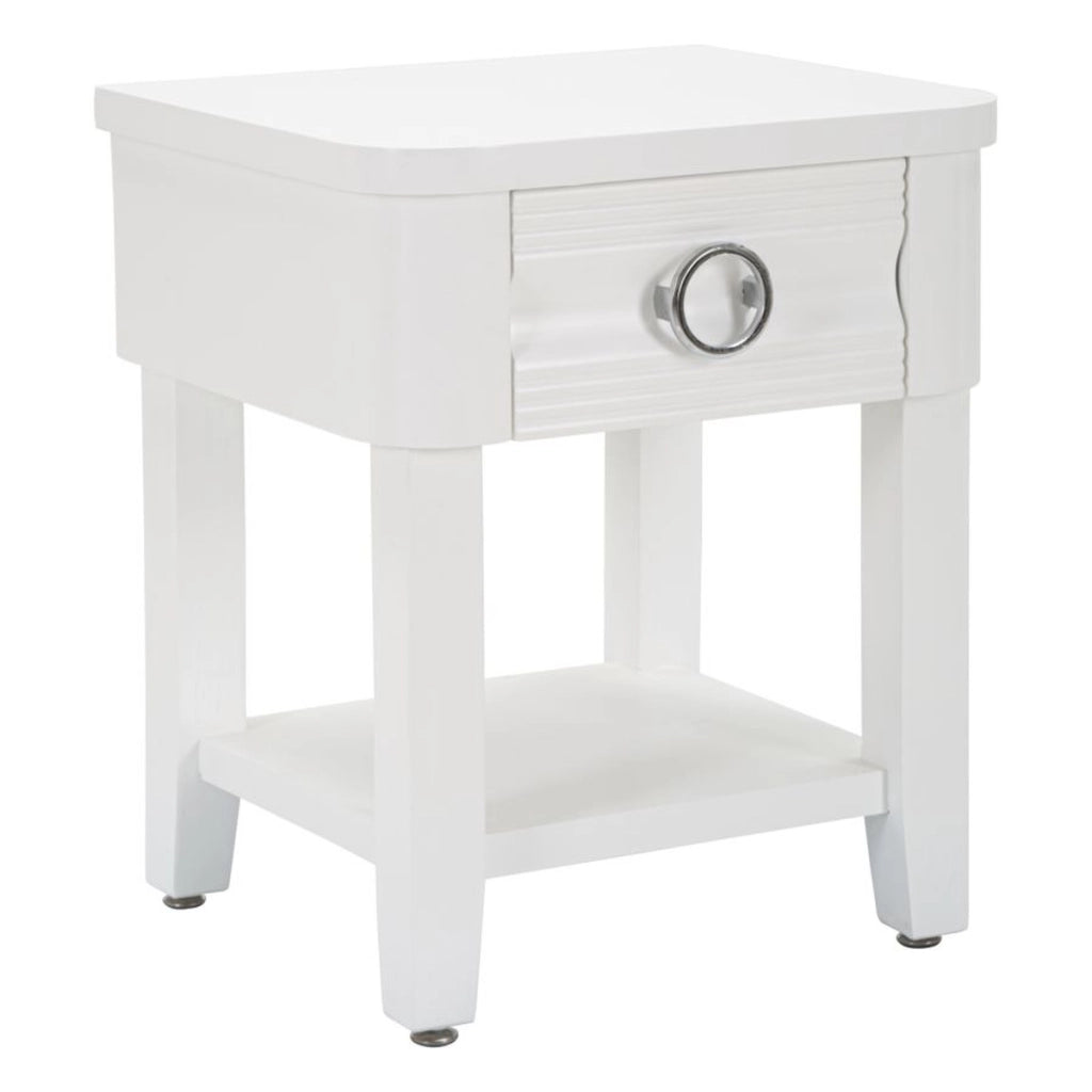 Comodino VKH10, Bianco, Legno, 45x40x54 cm