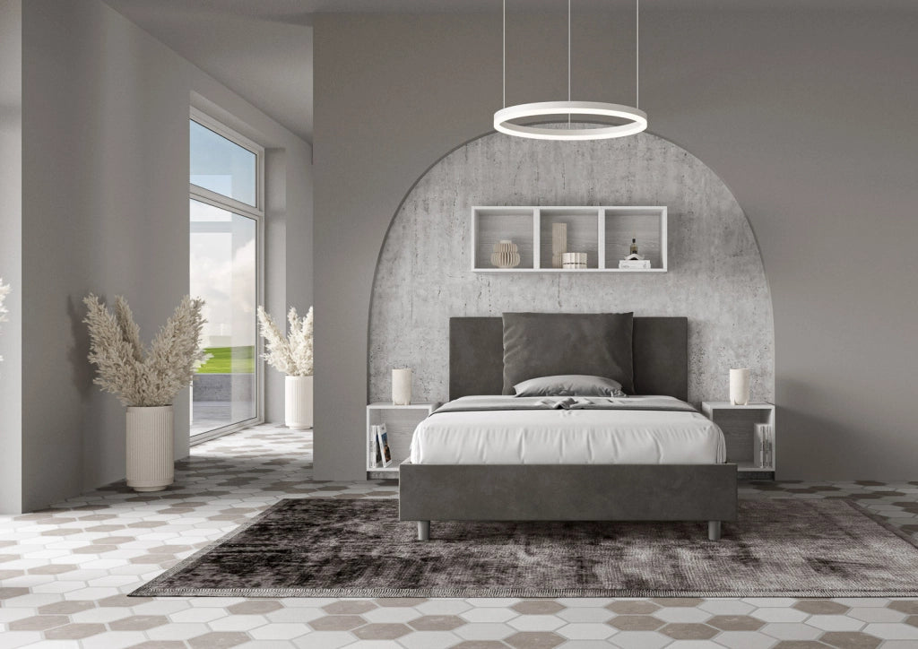 Letto Matrimoniale Large 170x190 cm Senza Rete Antea Grigio