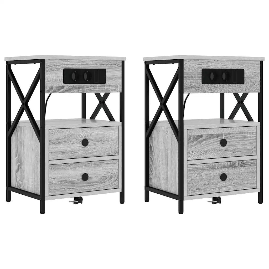 Armadio da Notte 2 pcs Grigio Sonoma 40 x 31 x 60 cm 859467
