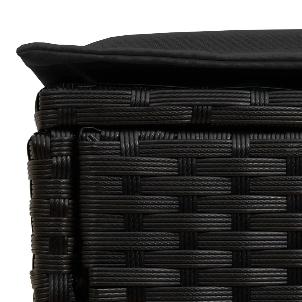 2 pz Poggiapiedi da Giardino Rattan in PE Nero 42025383
