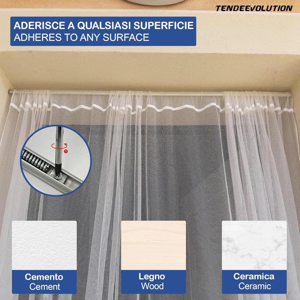 Bastoncino Tenda a Pressione Regolabile 56-90cm | Ferro Bronzo | Bacchetta a Molla Astina