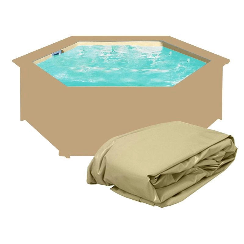 Liner Di Ricambio Colore Azzurro spessore 0,50 Mm - per Piscina In Legno Gre Esagonale  5,00 x H 1,27 m Colore: Beige, Dimensione piscina: Ø 5.11 m