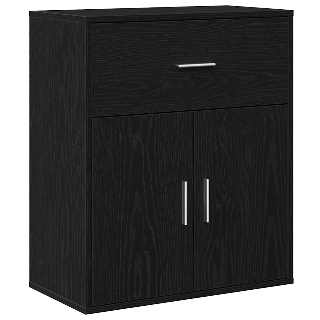 Credenza | Madia | Buffet da pranzo | Armadio da pranzo Rovere Nero 60 x 31 x 70 cm Legno multistrato