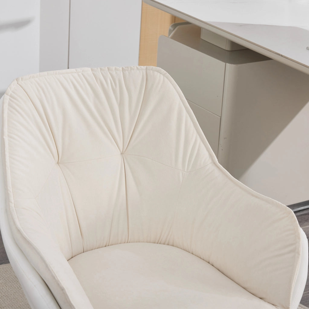 Sedia da ufficio in similpelle con braccioli, seduta ergonomica ampia e base girevole 360°