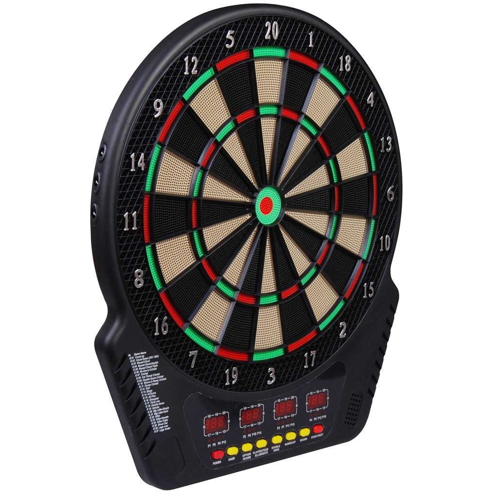 Bersaglio elettronico per freccette nero in ABS, 27 giochi inclusi