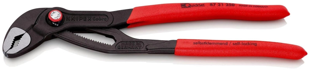 Knipex 8721250 Cobra QuickSet Pinza per Pompa dell'Acqua Regolabile 250 mm apertura 46 mm 25 posizioni acciaio cromo vanadio