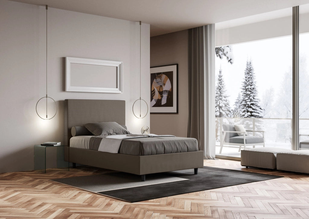 Letto Matrimoniale Francese 140x200 cm Senza Rete Focus Cappuccino