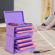 CONTENITORE A CASSETTI Impilabile 5 cassetti Acciaio Rosa e Viola