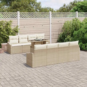 Set Divano da Giardino 7 pcs Beige e Crema polyrattan