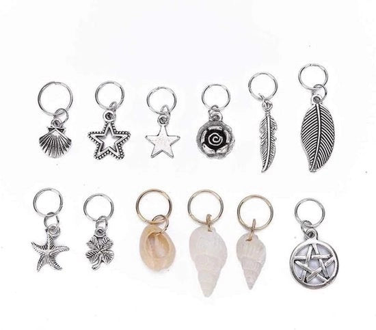 Set di fermagli per dreadlocks - Accessori per capelli - Fermagli per manchetten - Conchiglia di conchiglia - Decorazioni per capelli - Fatto a mano - Decorazione - Adatto per uomini e donne - 70 pezzi - Accessori alla moda - Nero e marrone