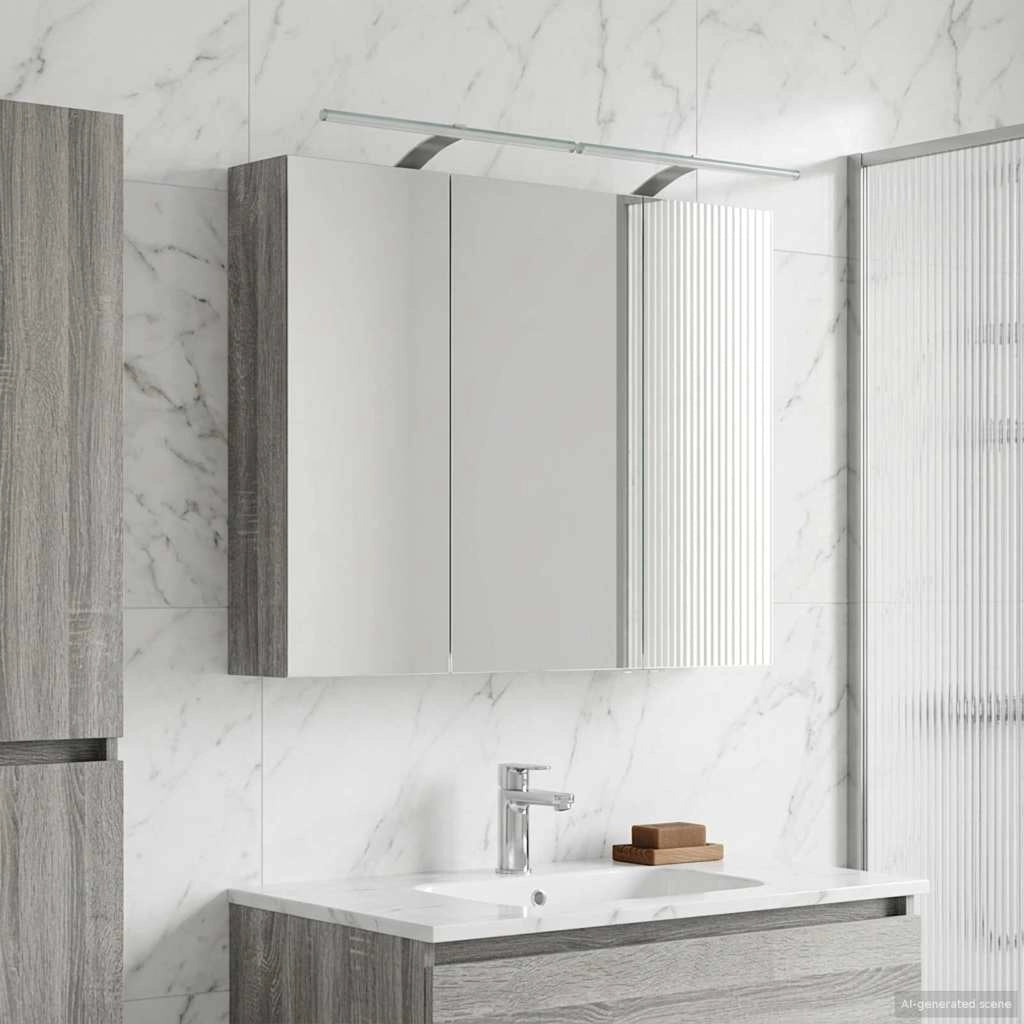 Mobiletto per specchio da bagno Grigio Sonoma 889132