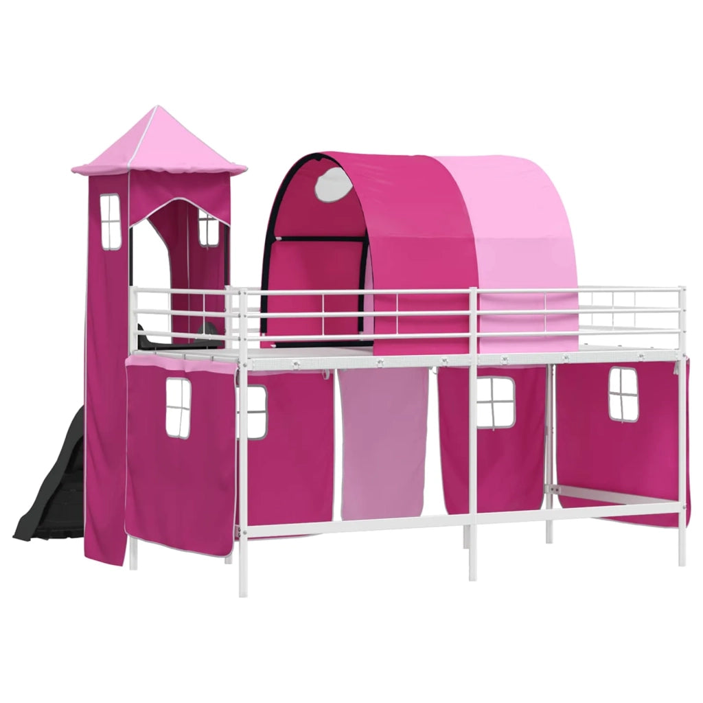 Struttura del letto loft per bambini Bianco e Rosa 90 x 200 cm 42020909
