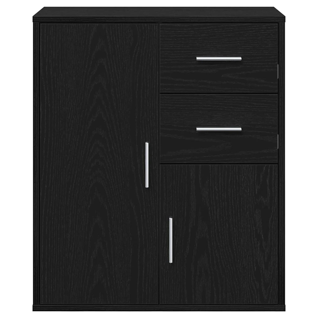 Credenza | Madia | Buffet da pranzo | Armadio da pranzo Rovere Nero 60 x 31 x 70 cm Legno multistrato