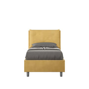 BS COM Letto singolo con rete imbottito 80x190 microfibra ocra