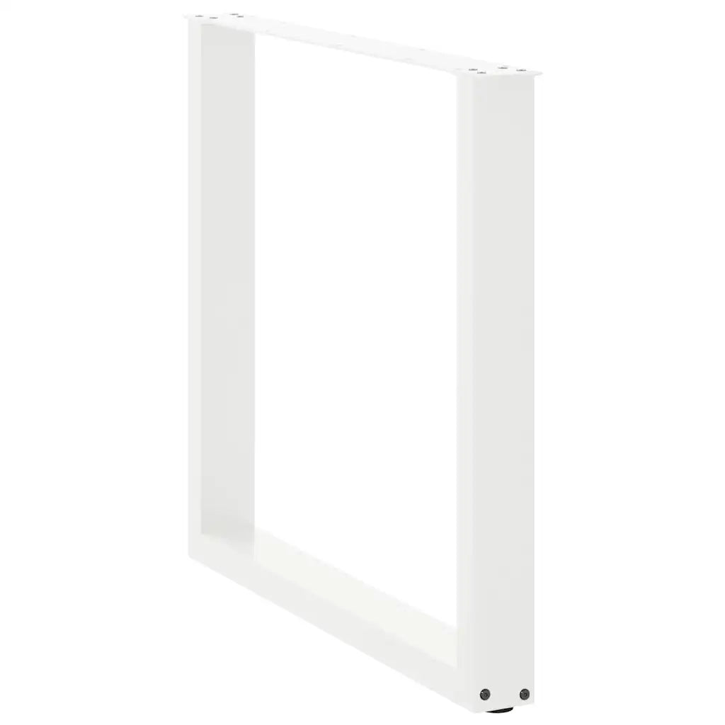 Gambe per tavolo da pranzo a forma di U 2 pz bianche 90x(72-73) cm in acciaio 4013193