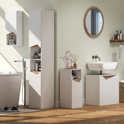 Mobile bagno a parete bianco con anta soft-close e ripiano aperto 30 x 17 x 67 cm