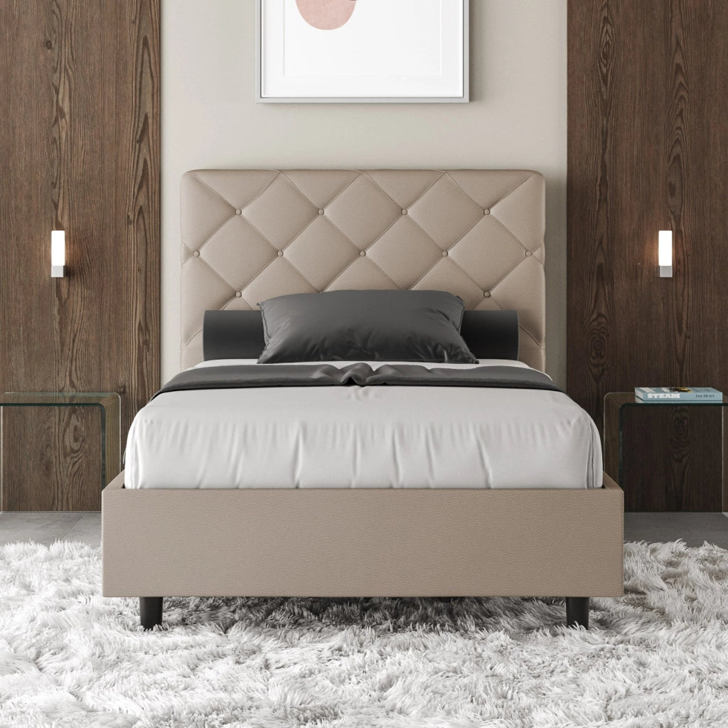 Letto Matrimoniale Extra Large 190x210 cm con Rete Priya Tortora