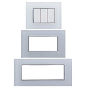 Trade Shop - Placca Cristal 3m 4m 6m Bianco Effetto Vetro Compatibile Con Bticino Axolute -