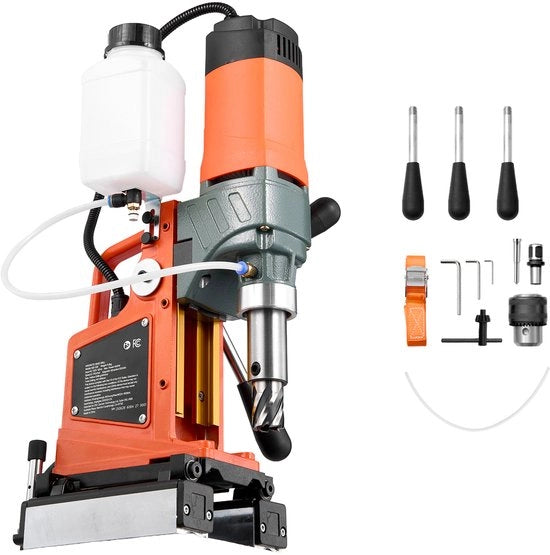 Motore a Magnetismo, 1400W Potenza, 50 mm Capacità di Foro, Velocità Variabile 0-850 giri/min, Funzione Reversibile, Motore Elettrico per lavorazione del Metallo e Progetti Casalinghi