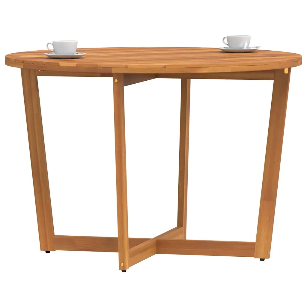 Tavolo da pranzo rotondo da giardino Ø110x75 cm in Legno Massello di Acacia 4108135