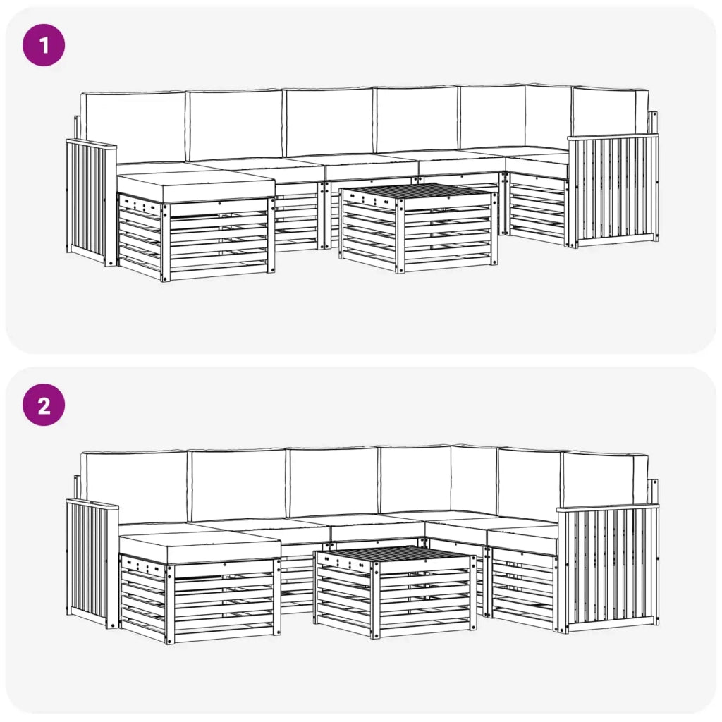 Set di divani da esterno 8 pcs Bianco e Antracite 3392232
