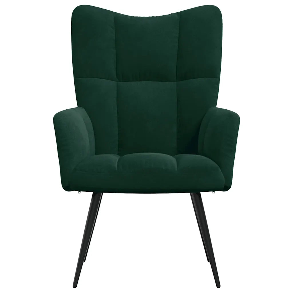Sedia Relax Verde Scuro in Velluto 328075