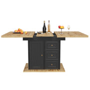 Tavolo da pranzo 6 posti con 1 porta; 2 cassetti e vano; piano allungabile per cucina e soggiorno in MDF e metallo naturale
