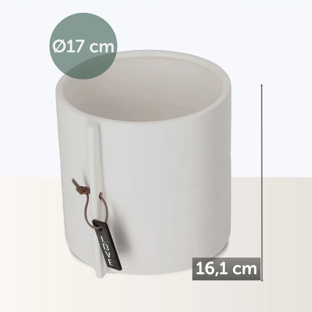 Vaso da fiori in ceramica KADAX, rotondo, grigio, 17 cm