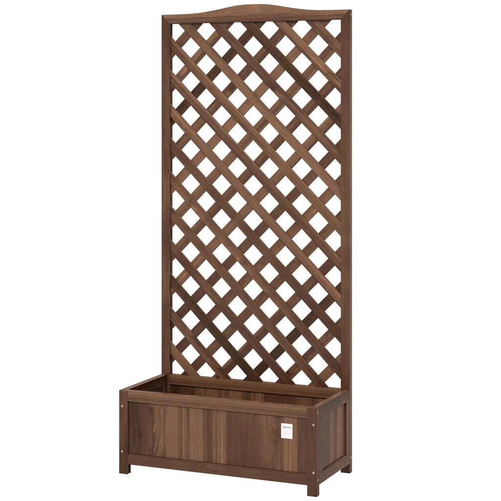 Fioriera con Griglia Legno ¨C zephmum ¨C Marrone 76x36x170 cm