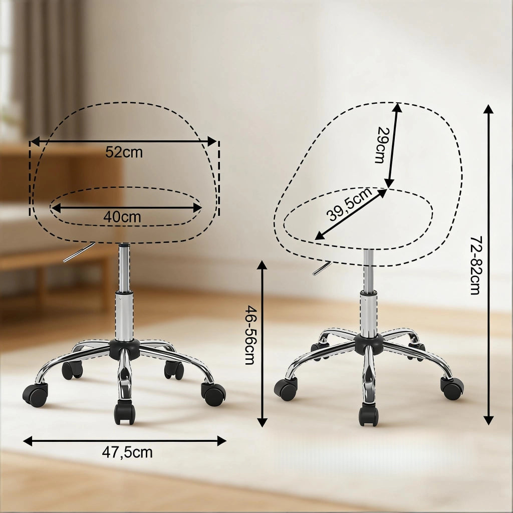 SEDIA Ufficio Ergonomica Girevole 52x72-82x52 cm Turchese in Velluto e Metallo