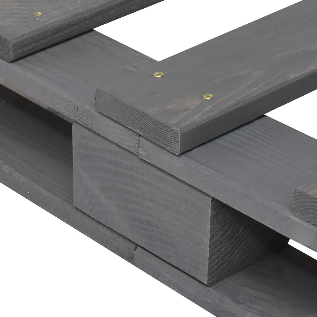 Giroletto in Pallet Grigio Legno Massello di Pino 140x200 cm 285251