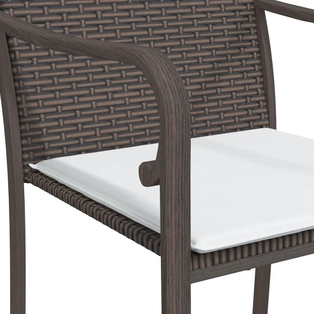 Set Pranzo da Giardino 5pz | Set Salotto da Giardino con Cuscini in Polyrattan e Acciaio