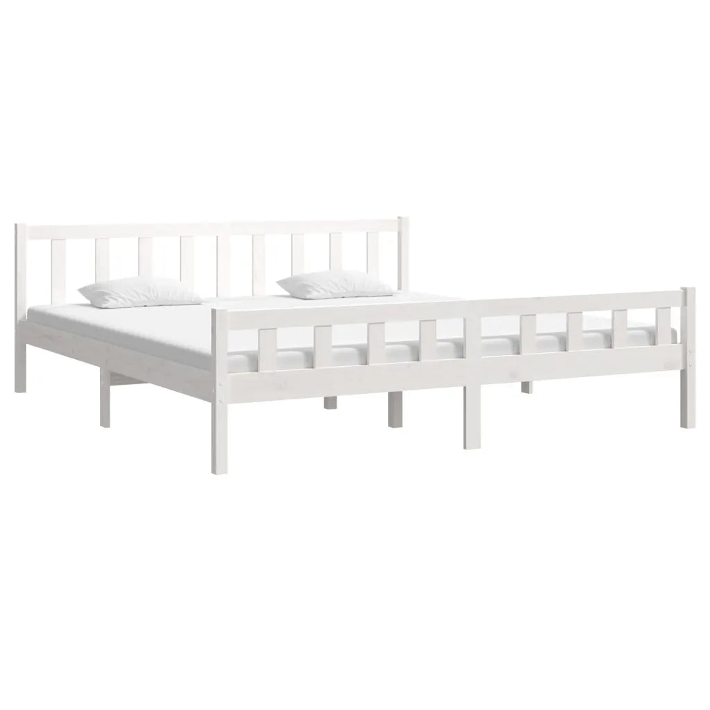 Giroletto-Struttura Letto Bianco in Legno Massello 160x200 cm 774839