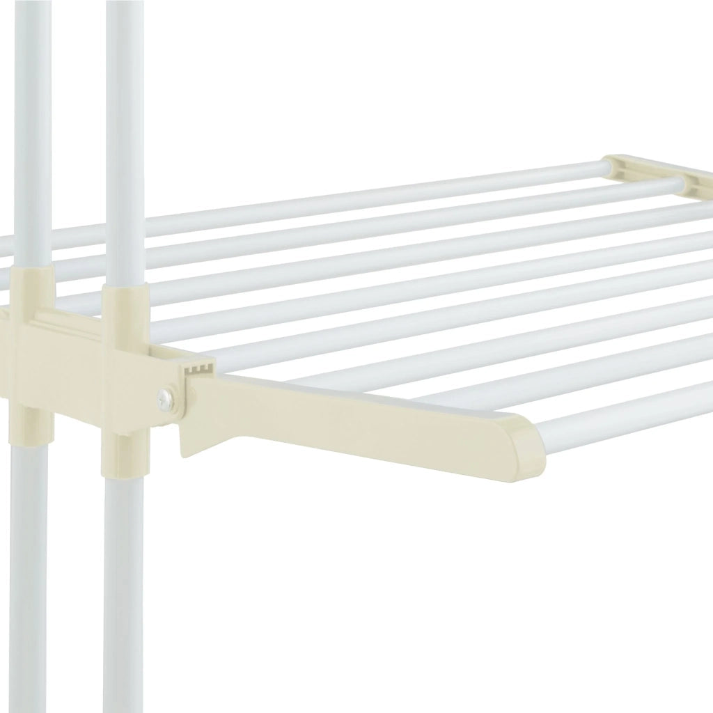 Stendibiancheria su ruote salva-spazio 4 livelli 105 x 75 x 180 cm con bracci pieghevoli in metallo bianco 13_0017285