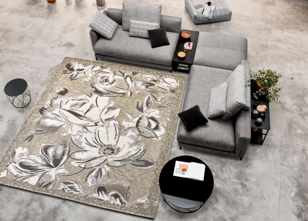 Tappeto Arredo Salotto Antiscivolo Scendiletto Camera Dis. Aster By Suardi - 65x220 - Argento