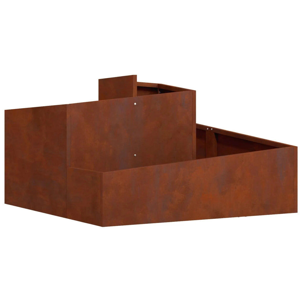 Fioriera da giardino modernizzata 80 x 80 x 50 cm resistente stile industriale per esterni acciaio marrone 02_0052224