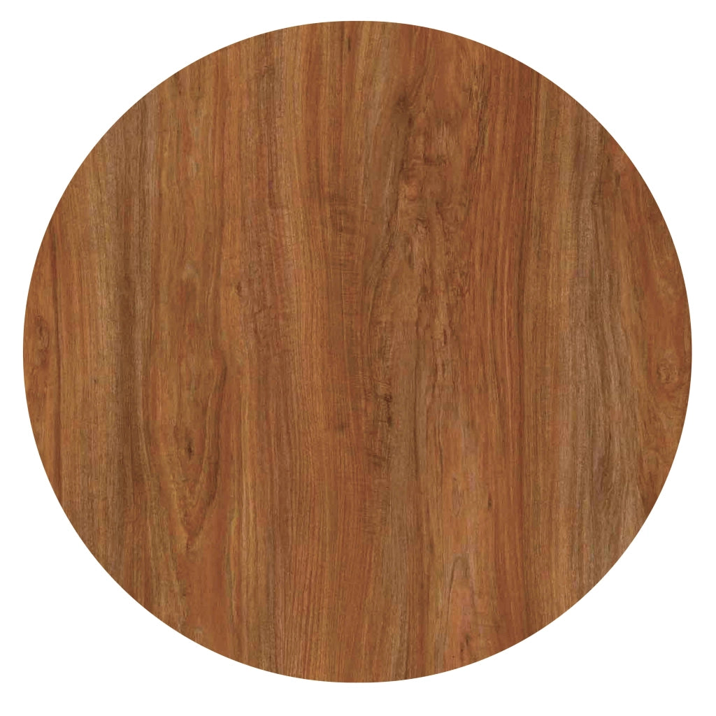 Oviala - Piano tavolo da giardino rotondo in HPL 70 cm rovere scuro