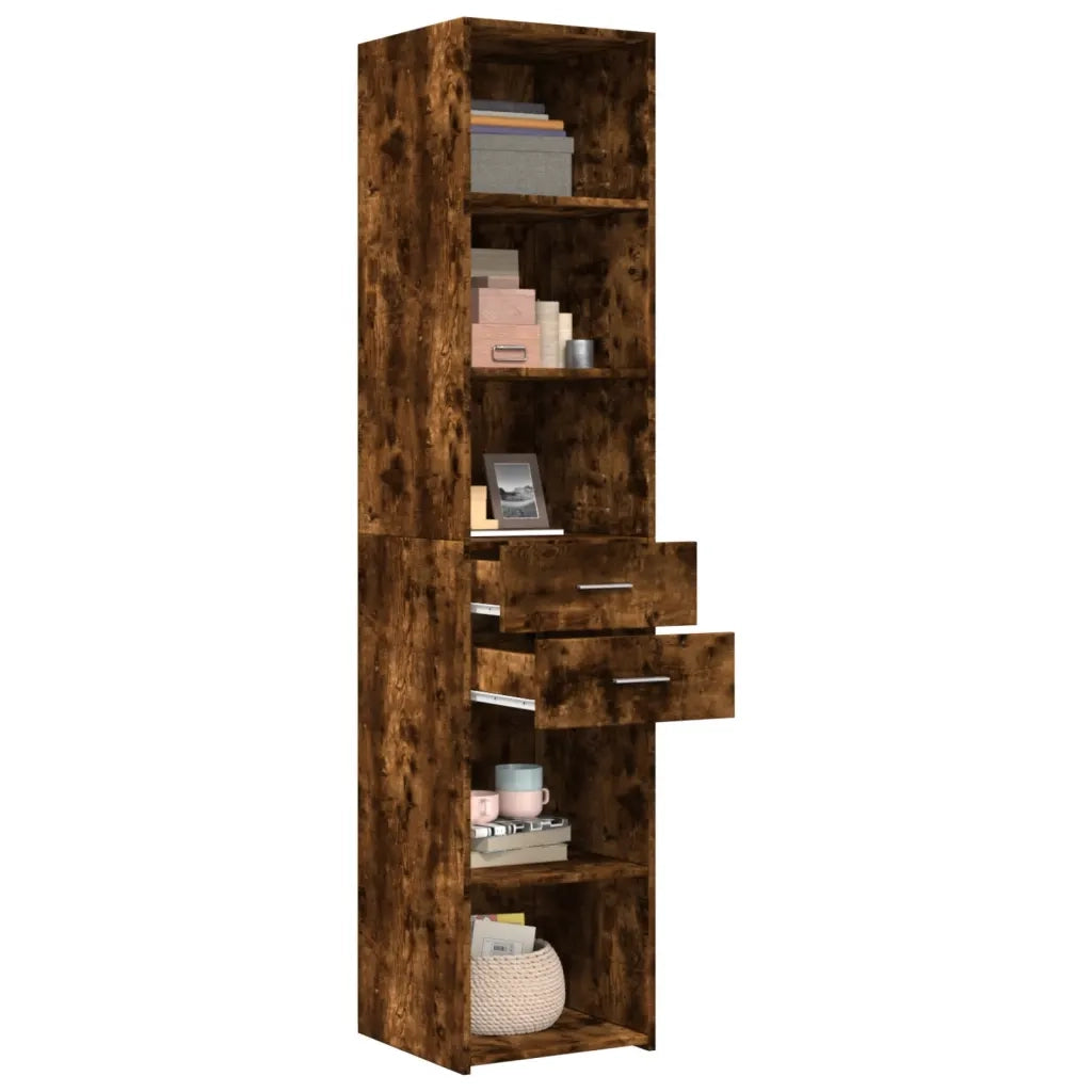 Credenza-Buffet-Armadio da cucina Rovere Fumo 40x42,5x185 cm in Legno Multistrato 889777