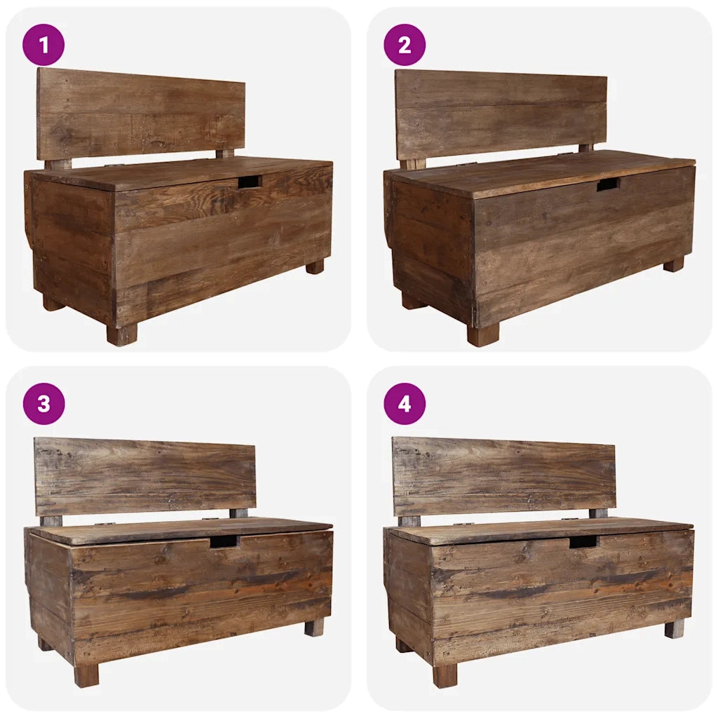 Panca-Sgabello in Legno Massello di Mogano 86x40x60 cm