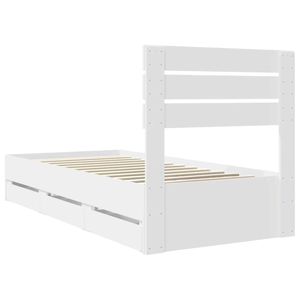 Struttura del letto Bianco 75 x 190 cm Legno Ingegnerizzato 3411539
