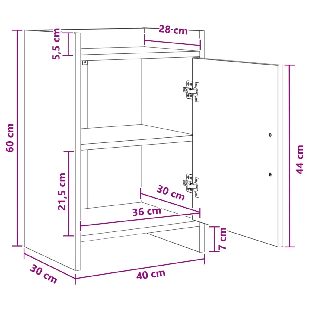 Comodini 2 pz Legno antico 40 x 30 x 60 cm Legno ingegnerizzato 8011024