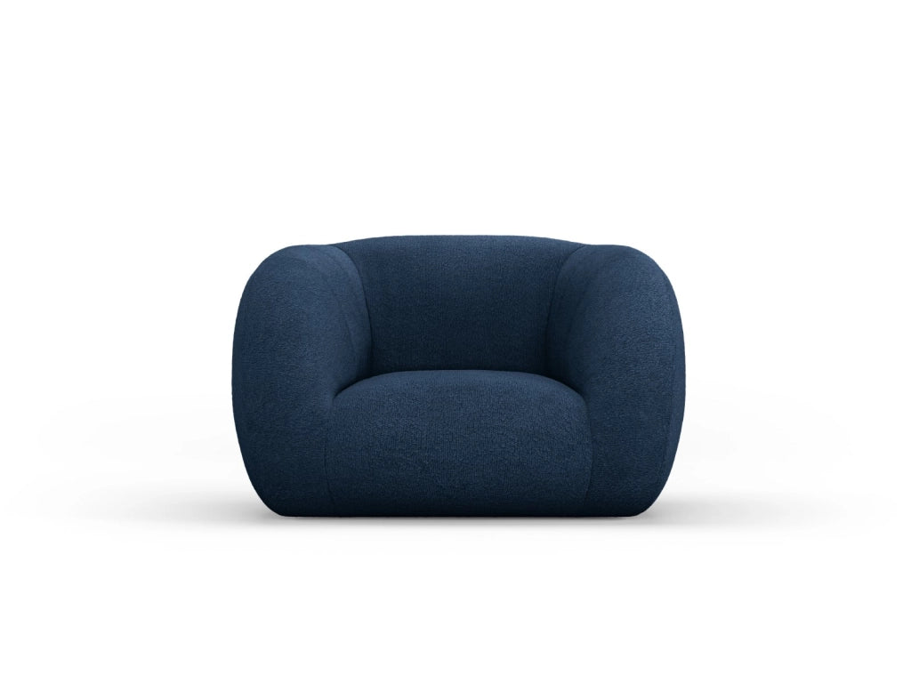 Cosmopolitan Design - Poltrona "Essen" in bouclé blu scuro 