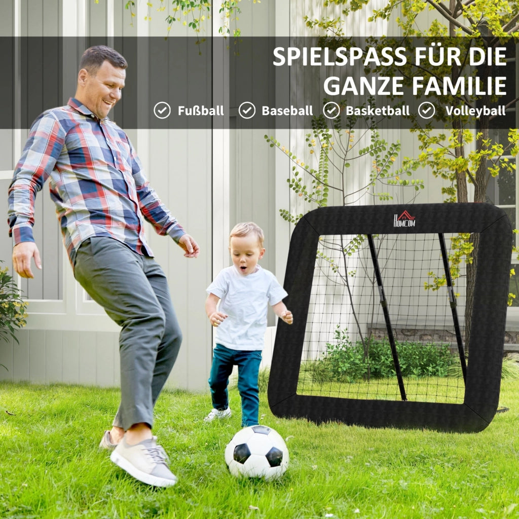 Rebounder multisport pieghevole in acciaio nero 128x118 cm