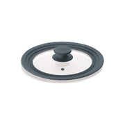 Tescoma 619121 Unicover Coperchio Universale vetro e silicone 20 22 24 cm valvola vapore forno 200°C colore Grigio